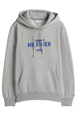 regular fit hoodie met print - lichtgrijs