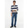 Tommy Hilfiger rugby regular fit gestreepte sweater - ivory petal/carbon navy