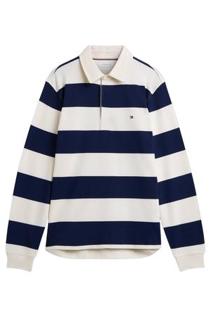 rugby regular fit gestreepte sweater - ivory petal/carbon navy