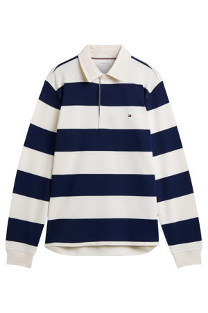 rugby regular fit gestreepte sweater - ivory petal/carbon navy