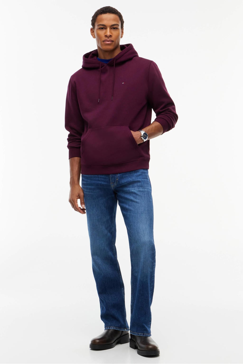 Tommy Jeans hoodie met logo - calypso berry