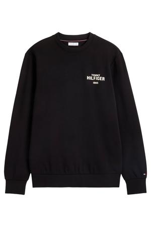regular fit sweater met print - zwart