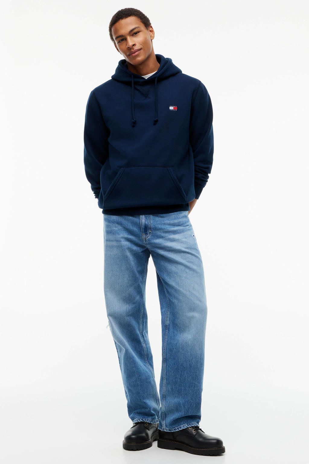 Tommy Jeans regular fit hoodie - donkerblauw