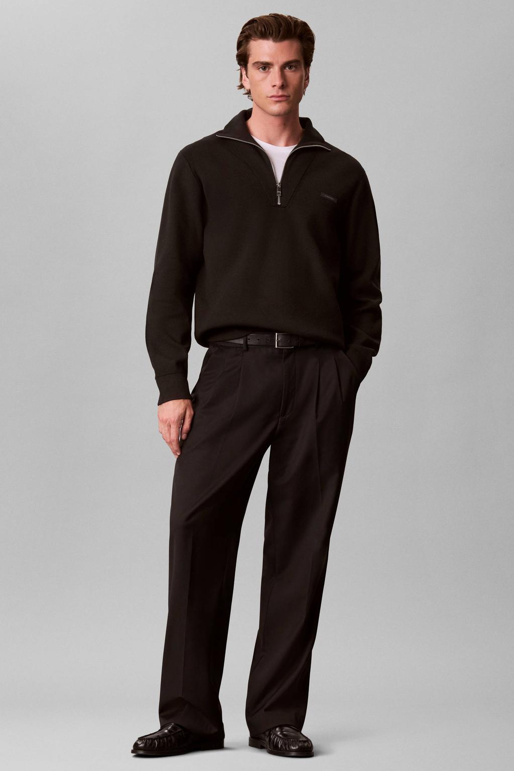 Calvin Klein regular fit gebreide trui - zwart