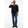 Tommy Jeans ESS BADGE RUGBY relaxed fit polo - zwart