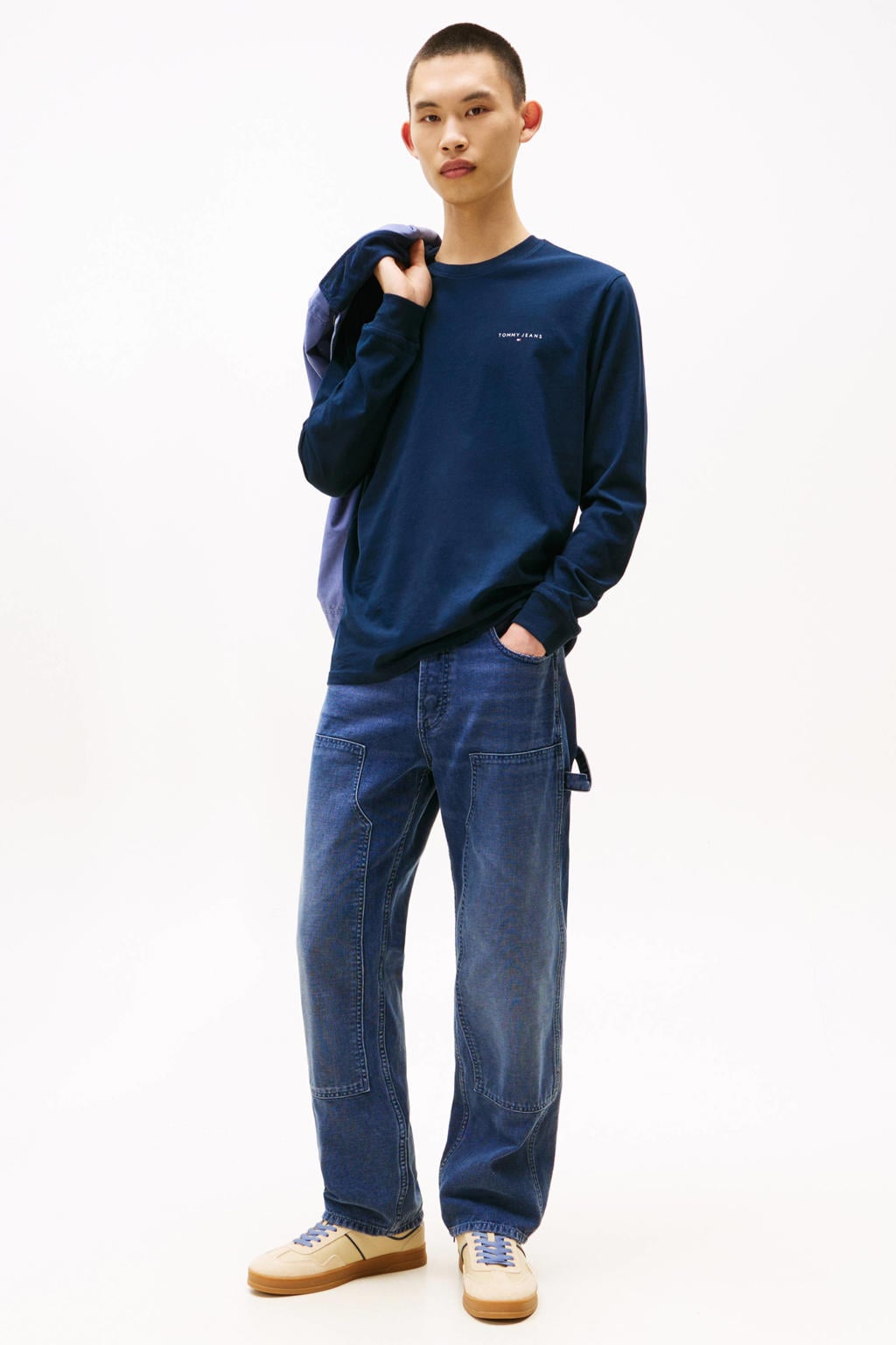 Tommy Jeans regular fit longsleeve - donkerblauw