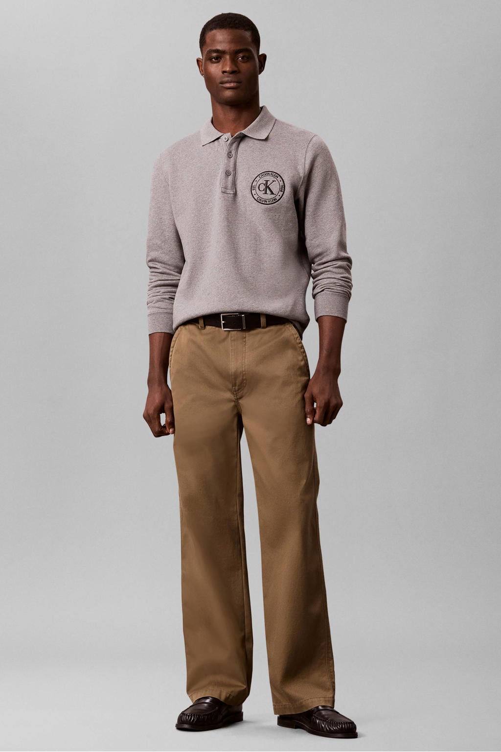 CALVIN KLEIN JEANS regular fit trui met logo - grijs