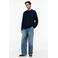 Tommy Jeans katoenen regular fit kabeltrui met kabels - donkerblauw