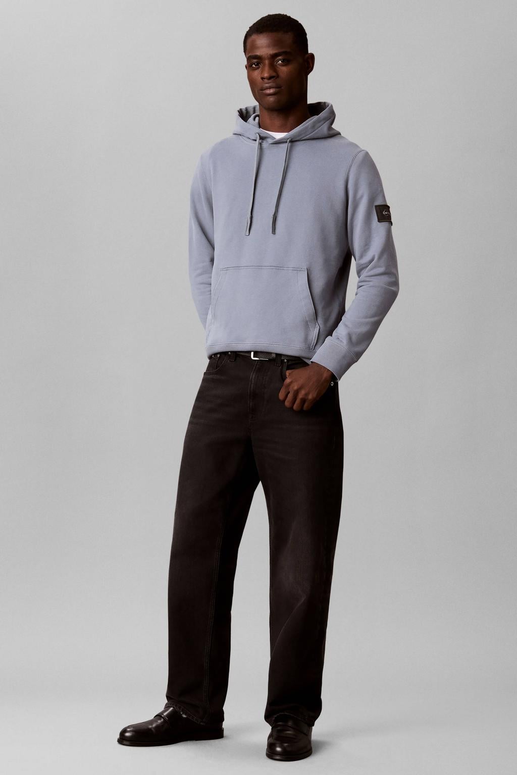 CALVIN KLEIN JEANS regular fit hoodie - staalgrijs