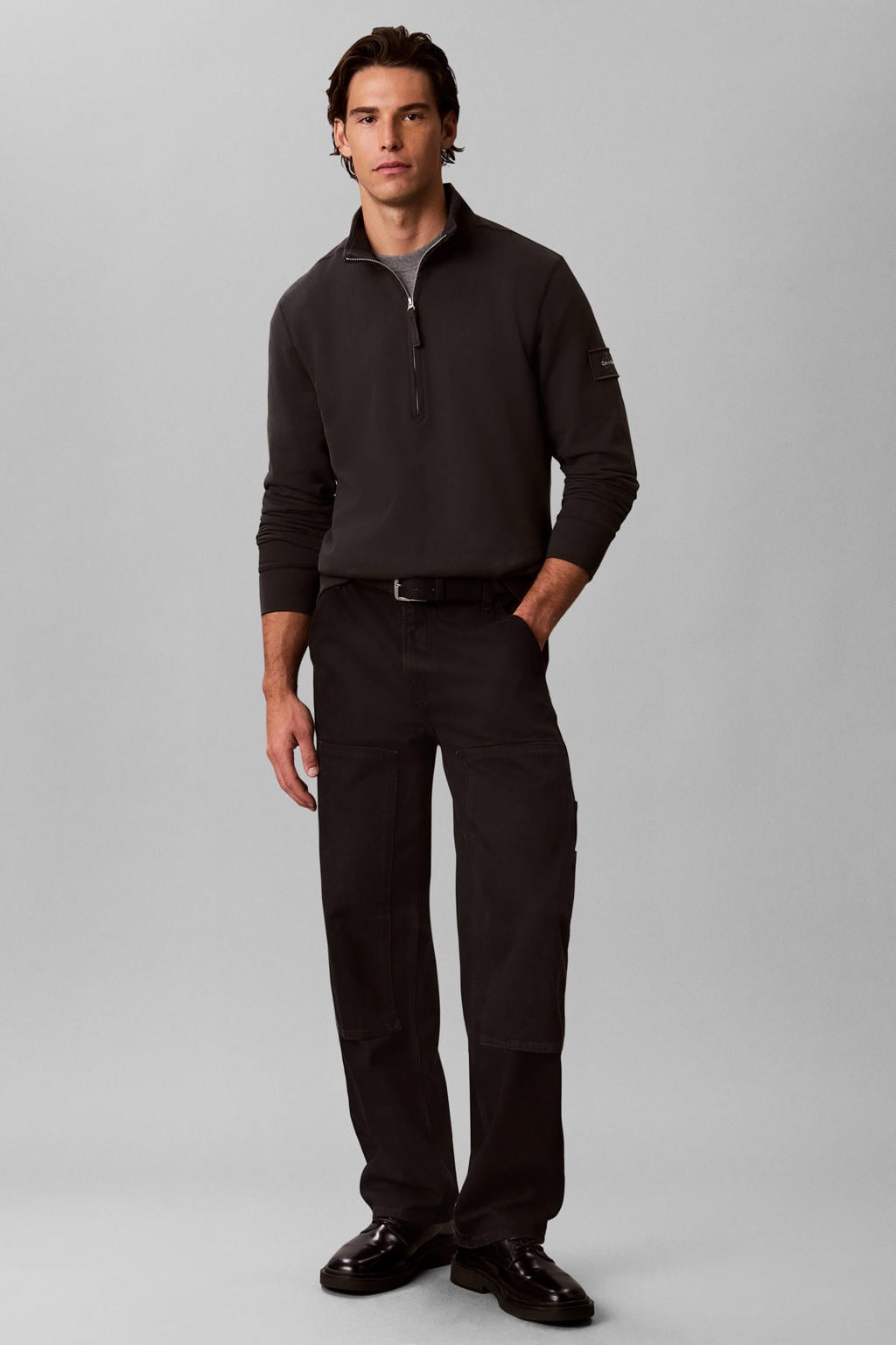 CALVIN KLEIN JEANS regular fit sweater - zwart