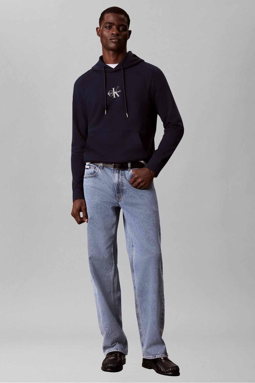 CALVIN KLEIN JEANS regular fit hoodie met logo - dark sapphire