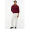 Tommy Hilfiger katoenen regular fit gebreide trui met kabels - burgundy