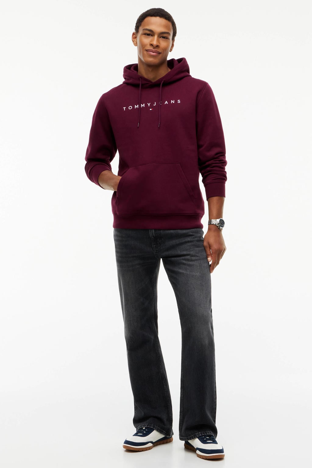 Tommy Jeans hoodie met logo - calypso berry