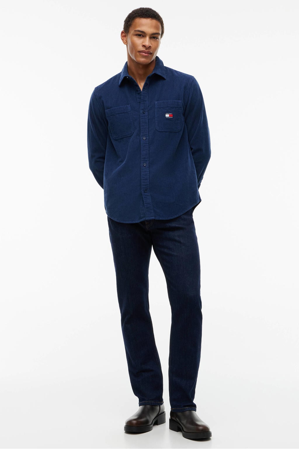 Tommy Jeans relaxed fit corduroy overshirt - donkerblauw