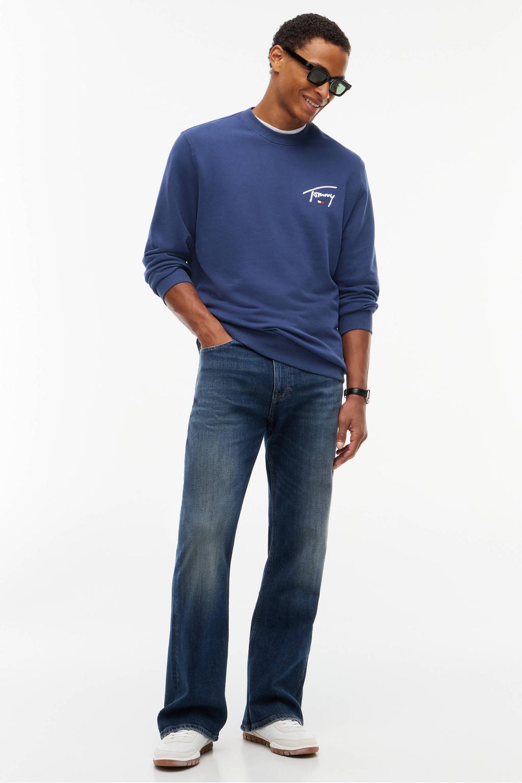 Tommy Jeans regular fit sweater met logo - blauw
