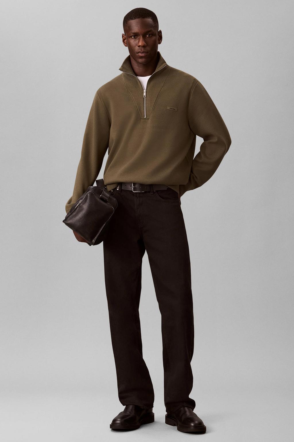 Calvin Klein regular fit gebreide trui - olive night