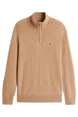 wollen regular fit gebreide trui - safari canvas