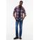 Tommy Jeans flanel regular fit geruit overhemd - calypso berry