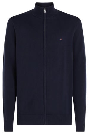 katoenen gebreid vest - donkerblauw