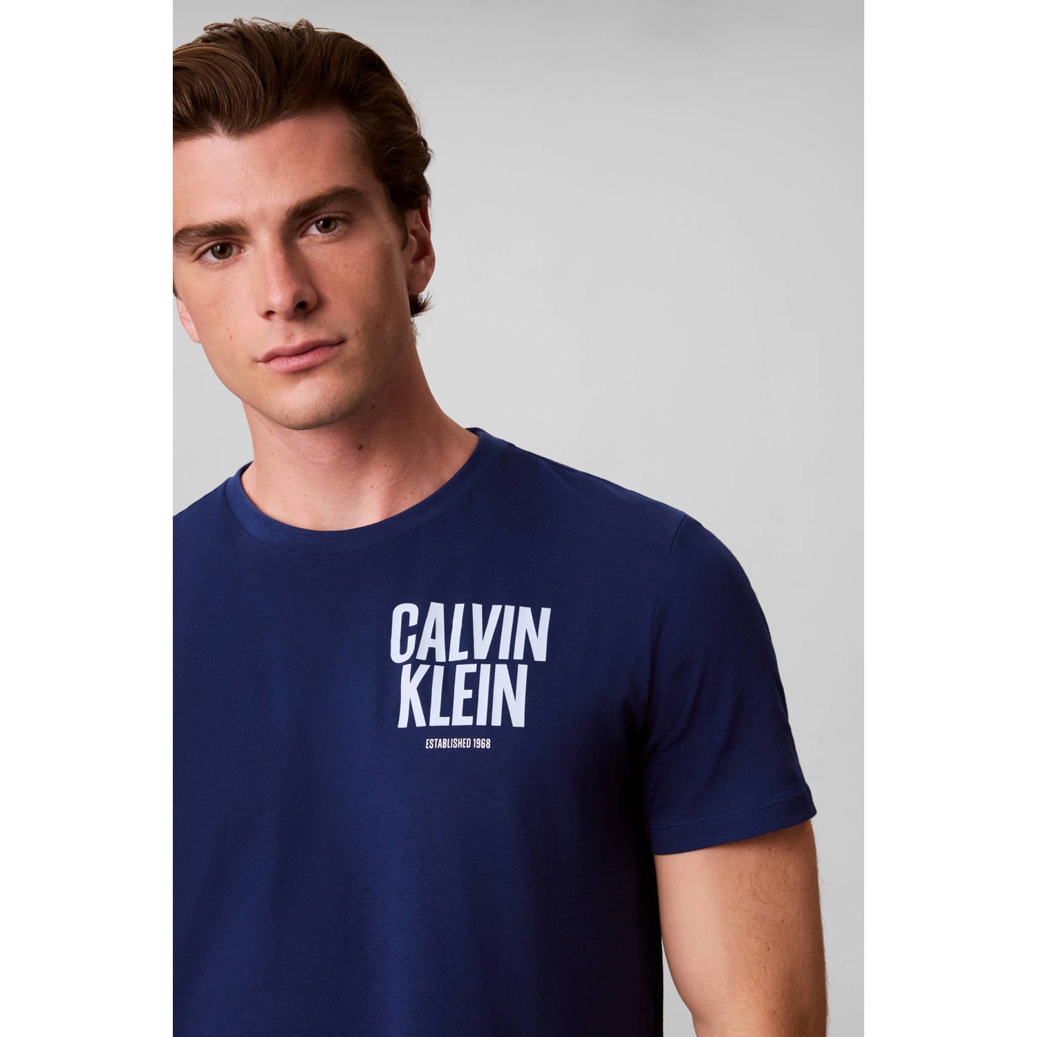 CALVIN KLEIN JEANS regular fit T-shirt met backprint estate blue