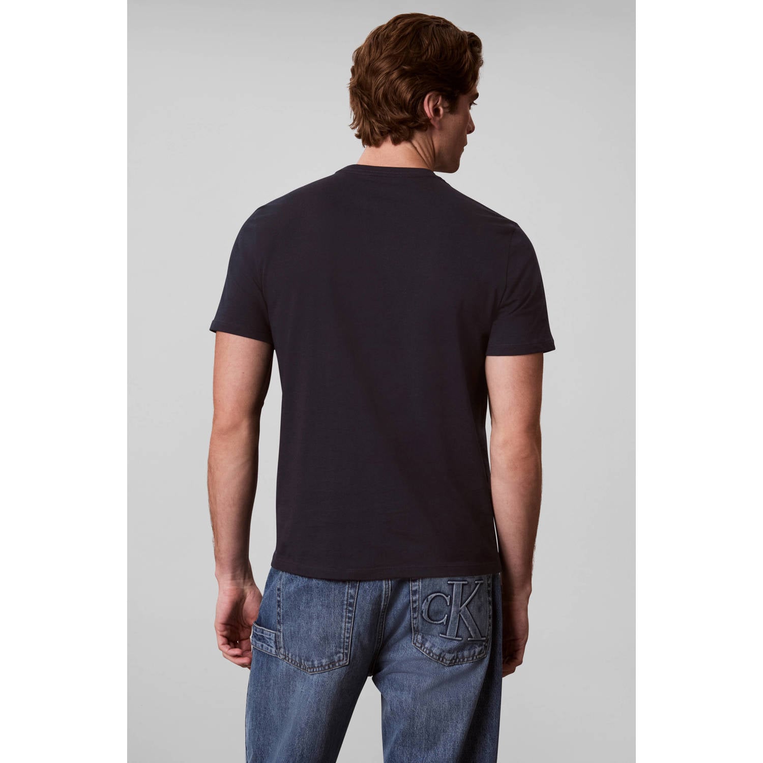 CALVIN KLEIN JEANS regular fit T-shirt met print dark sapphire