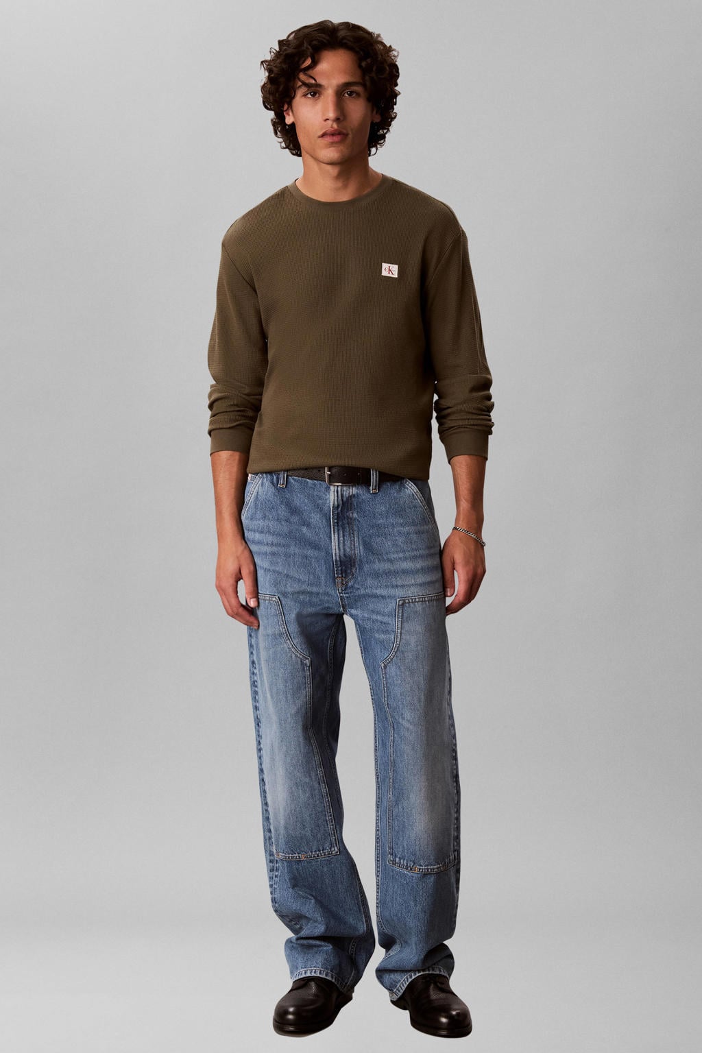 CALVIN KLEIN JEANS regular fit longsleeve - olive night