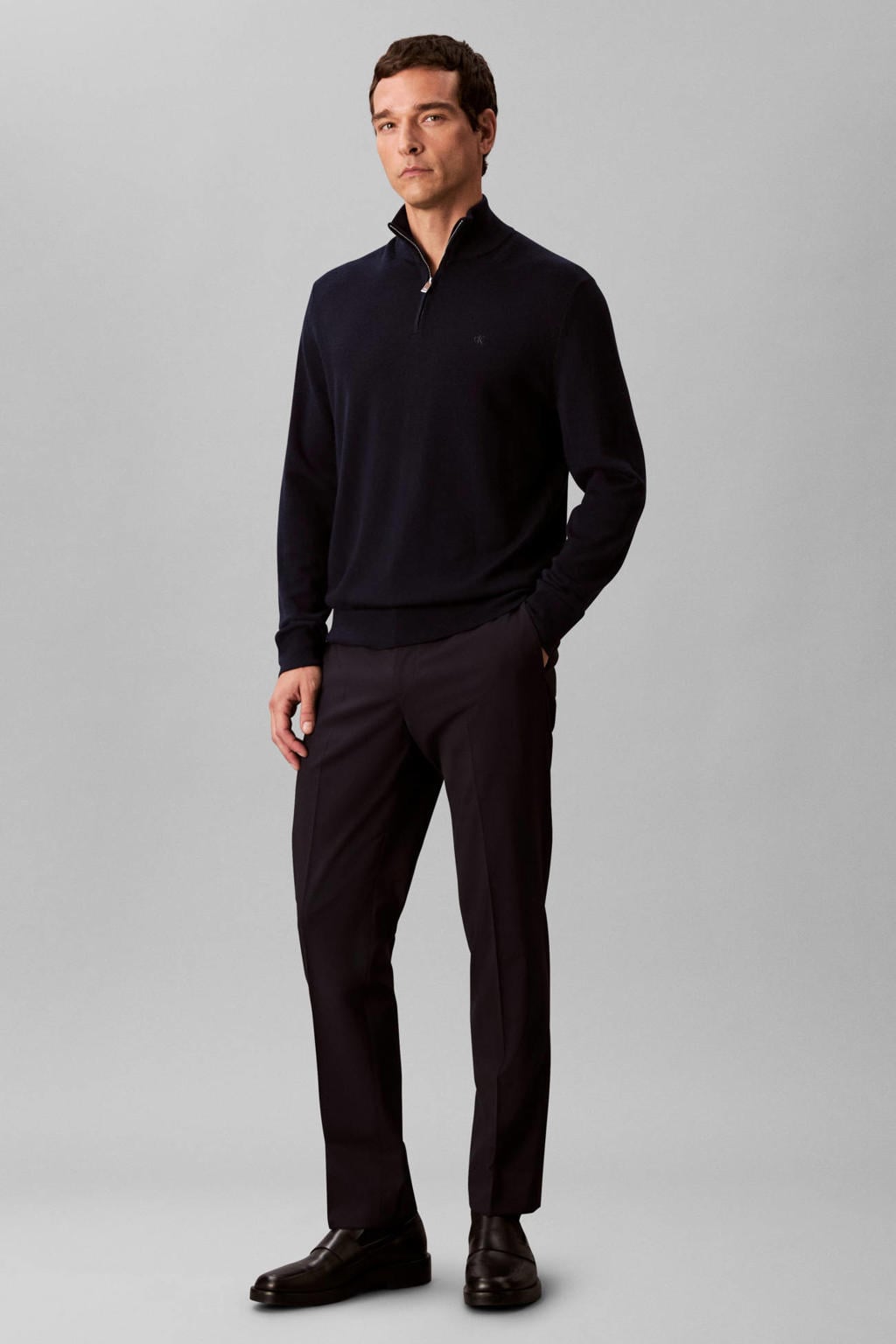 Calvin Klein wollen regular fit gebreide trui - dark sapphire