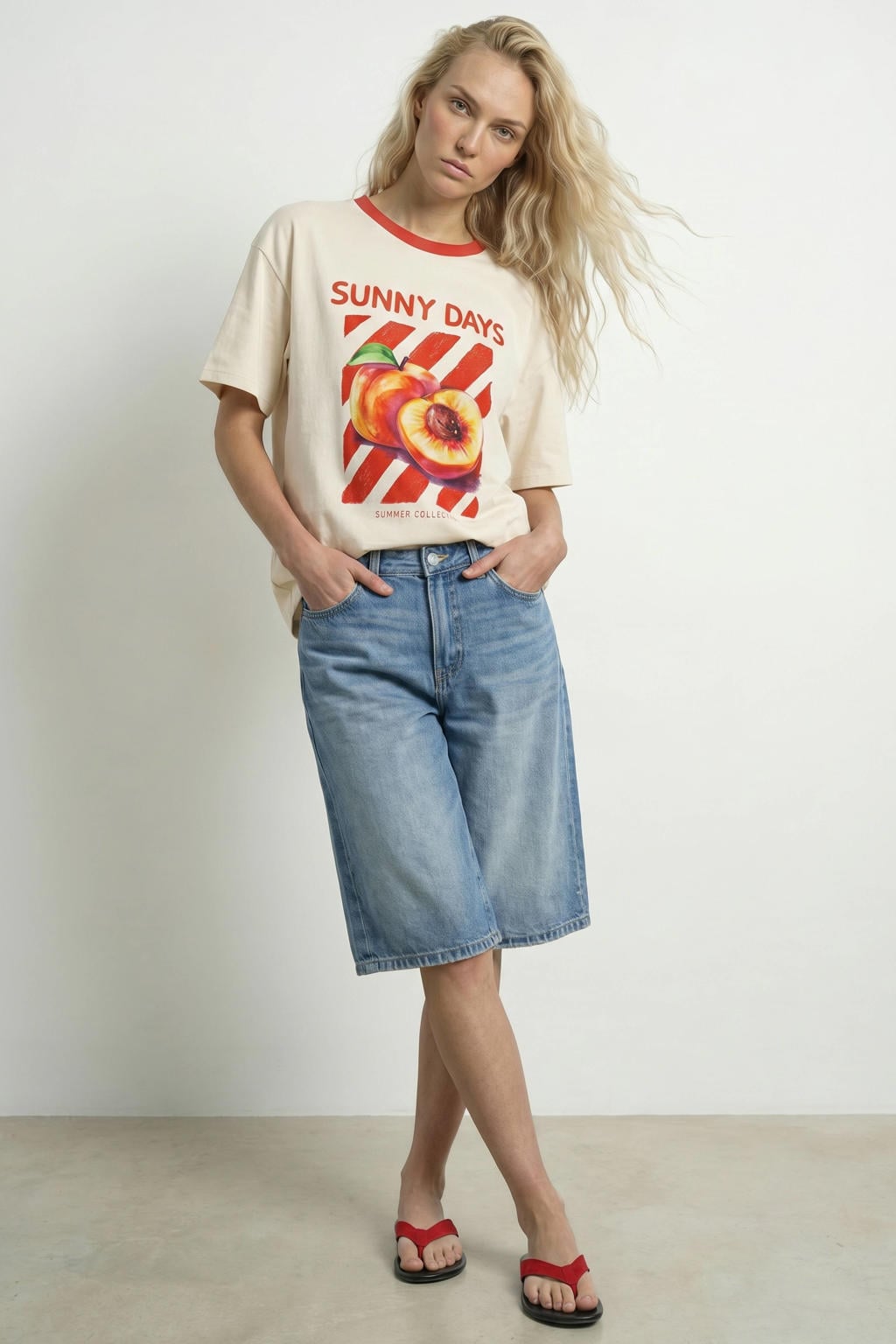 HYPEDROP T-shirt met print - ecru