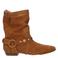 La Strada leren suède cowboy boots met studs - cognac