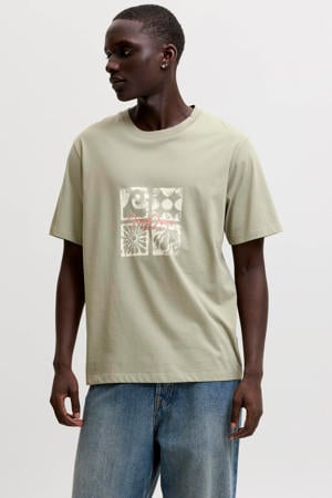 regular fit T-shirt met print - groen