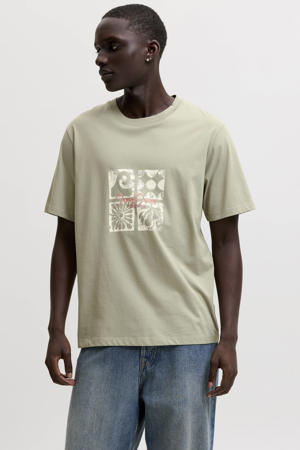 regular fit T-shirt met print - groen