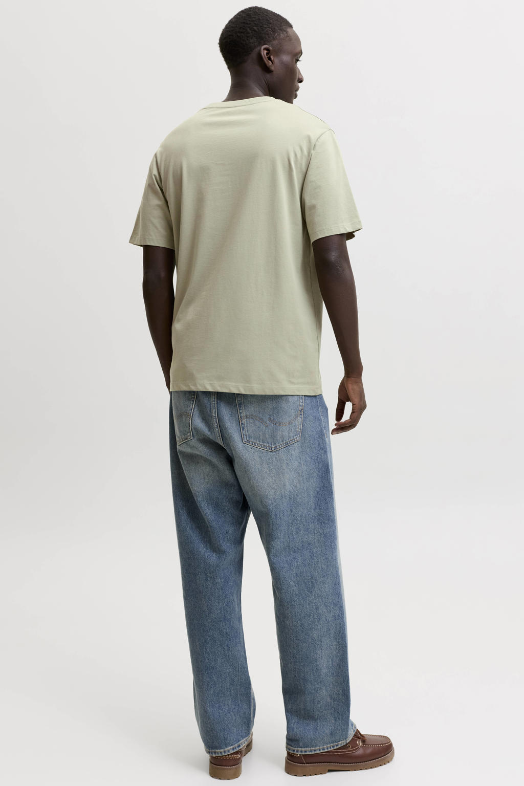 JACK & JONES ORIGINALS regular fit T-shirt met print - groen