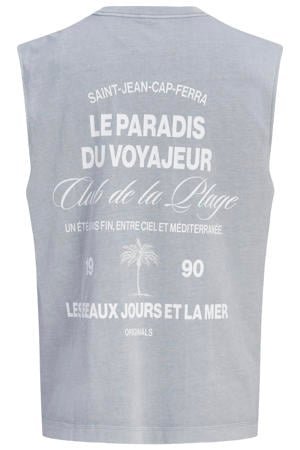 relaxed fit tanktop met backprint - grijs