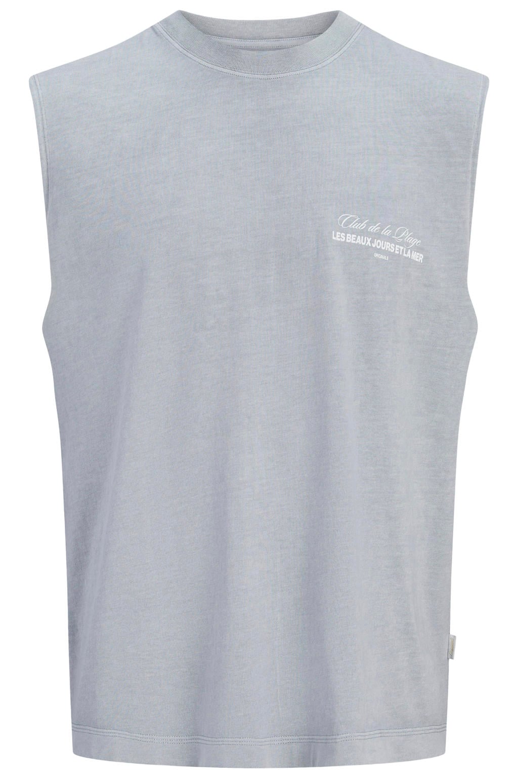JACK & JONES ORIGINALS relaxed fit T-shirt met backprint - grijs