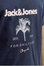 thumbnail: JACK & JONES ORIGINALS regular fit T-shirt met print - donkerblauw