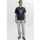 JACK & JONES ORIGINALS regular fit T-shirt met print - donkerblauw