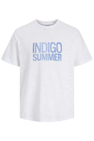 regular fit T-shirt met print - wit