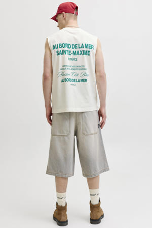 relaxed fit T-shirt met backprint - wit