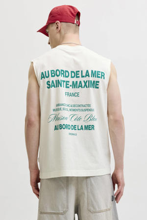 relaxed fit tanktop met backprint - wit
