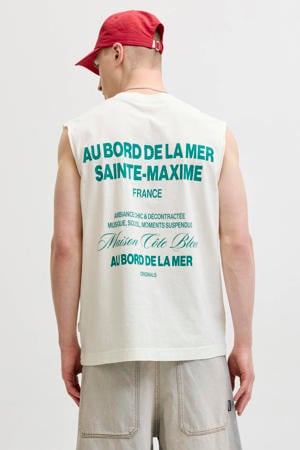 relaxed fit tanktop met backprint - wit
