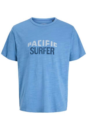 regular fit T-shirt met print - blauw