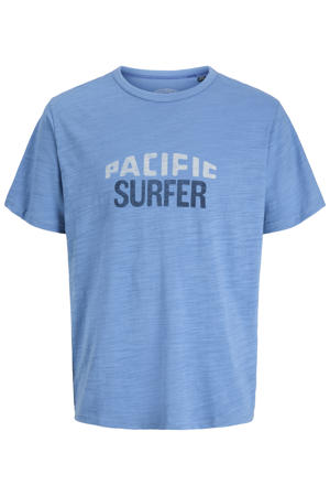 regular fit T-shirt met print - blauw