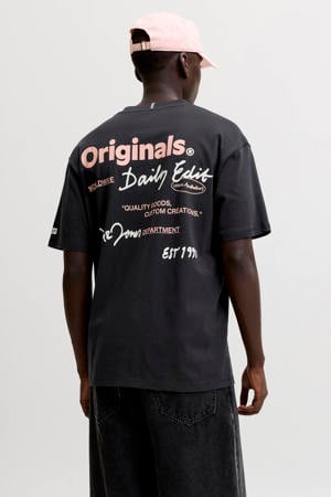 relaxed fit T-shirt met backprint - zwart