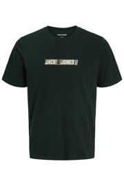 thumbnail: JACK & JONES regular fit T-shirt met print - donkergroen