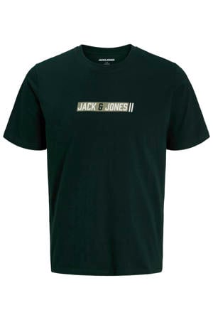 regular fit T-shirt met print - zwart