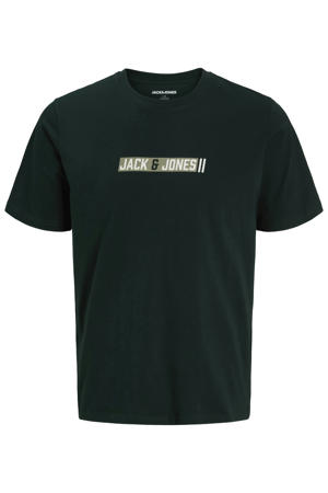 regular fit T-shirt met print - zwart
