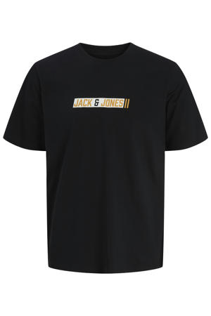 regular fit T-shirt met print - zwart