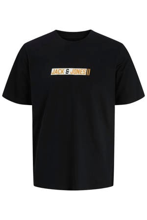 regular fit T-shirt met print - zwart