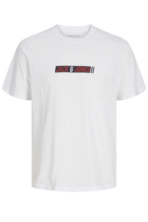 regular fit T-shirt met print - wit