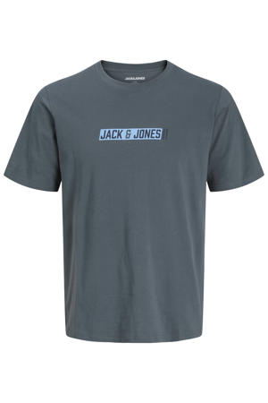 regular fit T-shirt met print - grijs